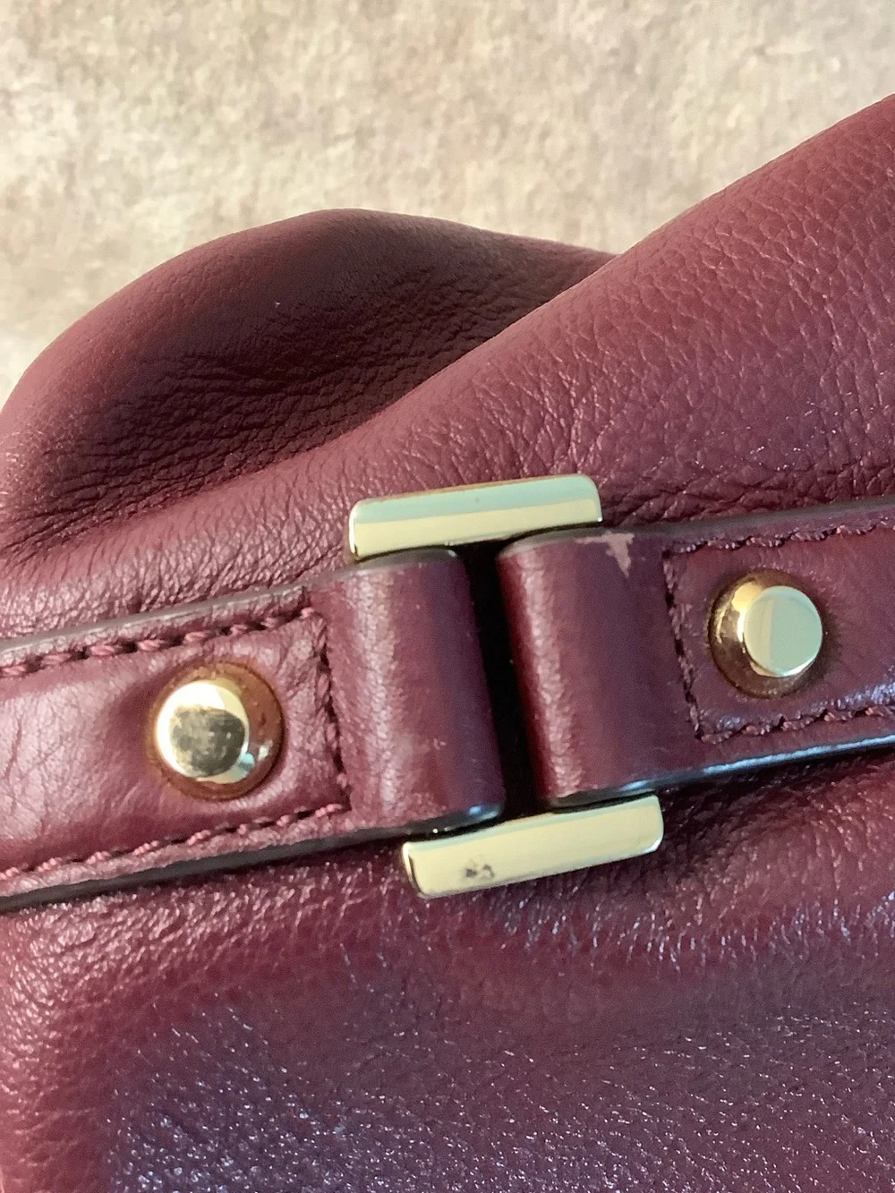 MICHAEL Michael Kors extra lovely burgundy pebbled leather hobo sling bag